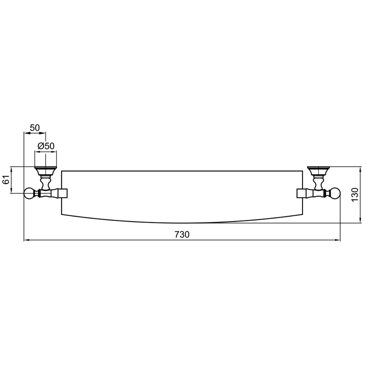 KA500701015 Стеклянная полка Webert Karenina  - Вид №1