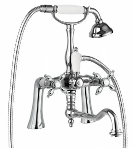 Смеситель на борт ванны с поворотным изливом, шлангом 150 см CEZARES NOSTALGIA-PBV2-01-Bi