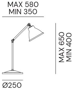 Il Fanale Регулируемая металлическая настольная лампа с гибким кронштейном Loft 269.06.of - Вид №1