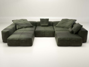 Кожаный модульный диван