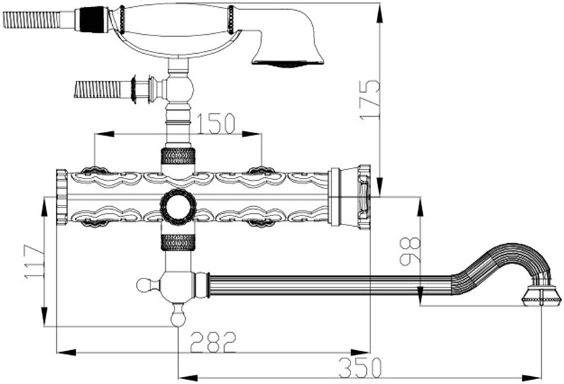 Смеситель ZorG Antic A 101WDN-BR универсальный, бронза - Вид №1