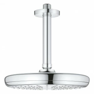 Верхний душ GROHE Tempesta 210 с потолочным душевым кронштейном 142 мм, расход 9.5 л/мин, хром (26414000)