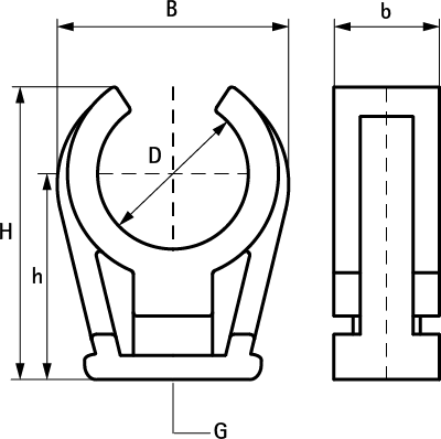 0853035 BIS Клипсы белые с латунной втулкой М6 для труб всех видов walraven  - Вид №1