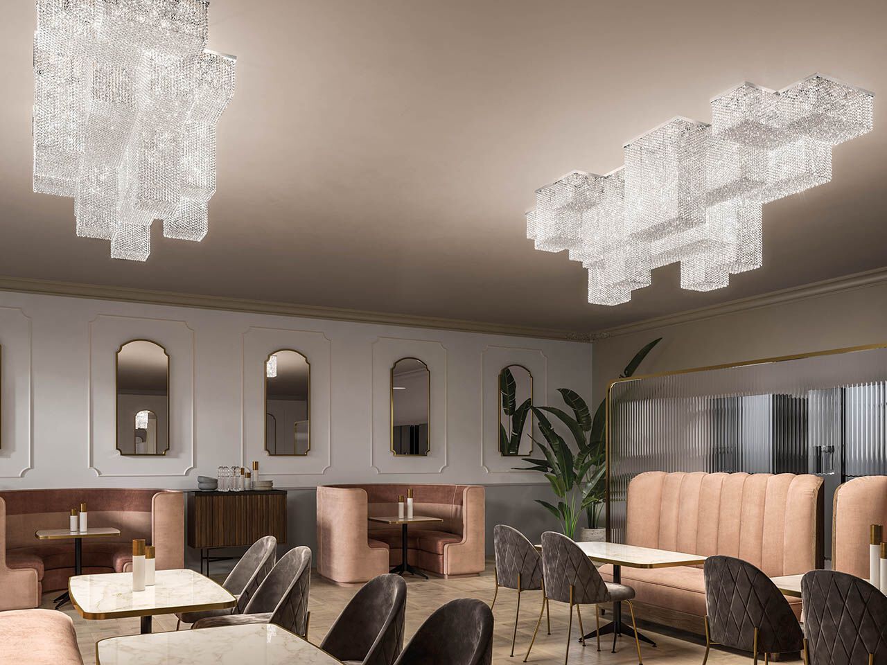 Потолочный светильник с кристаллами Masiero куб ARCH-00037277 - Вид №1