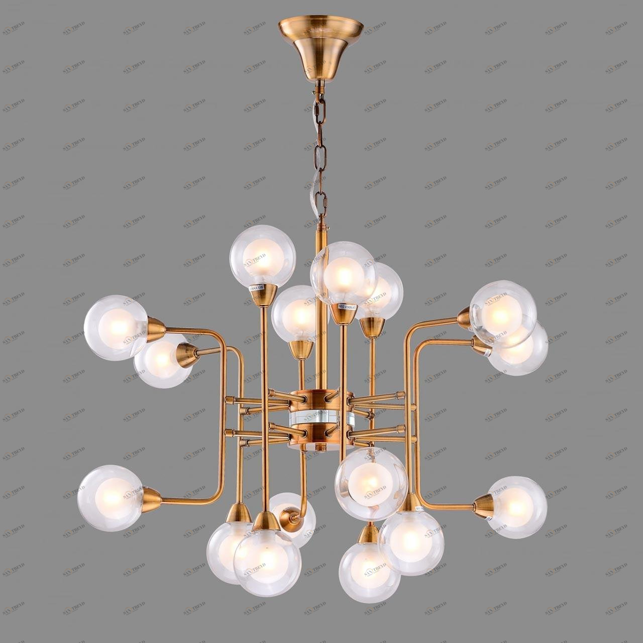 Подвесная люстра Divinare 3360/15 LM-16 DIVINARE ДИЗАЙНЕРСКИЕ 187691 Латунь 