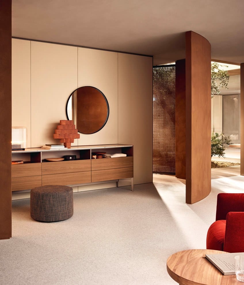 Низкий деревянный шкаф для телевизора с ящиками Poliform код ARCH-00114918 - Вид №4