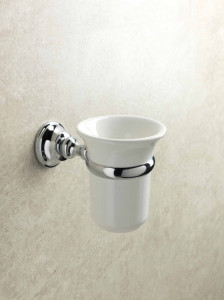 SM10(25-BI) Stil Haus Smart, настенный керамический стакан, цвет бронза - белая керамика