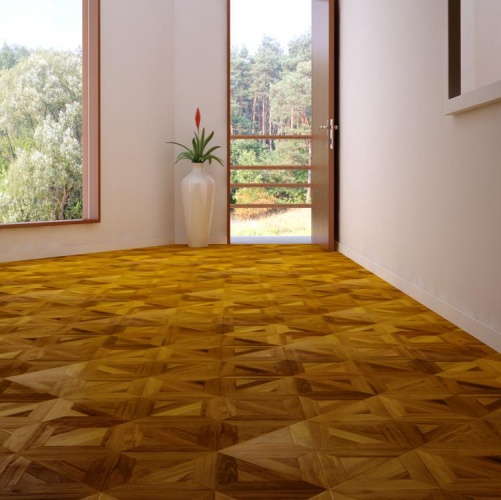 Модульный паркет Marco Ferutti Castello Castello Бирманский Тик с брашью (Текстурированная) 450х450 мм 2600600051 - Вид №4