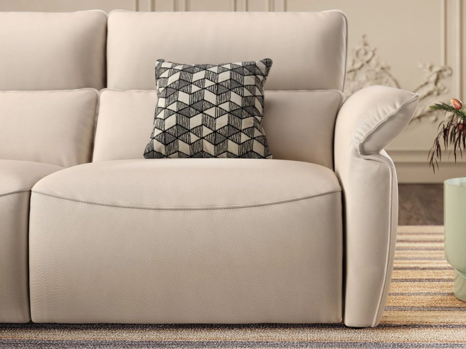 Кожаный угловой диван с полуостровом Sofanella Merida ARCH-00130672 - Вид №3