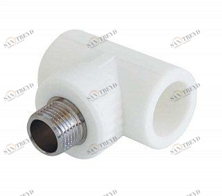 Тройник KALDE переходной НР D25х3/4"х25 полипропиленовый белый 3222TMO250C25