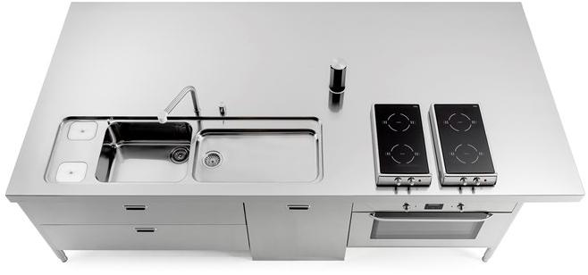 ALPES-INOX Островная кухонная мебель из нержавеющей стали с зоной для закусок Liberi in cucina sun-id-1401432 - Вид №5
