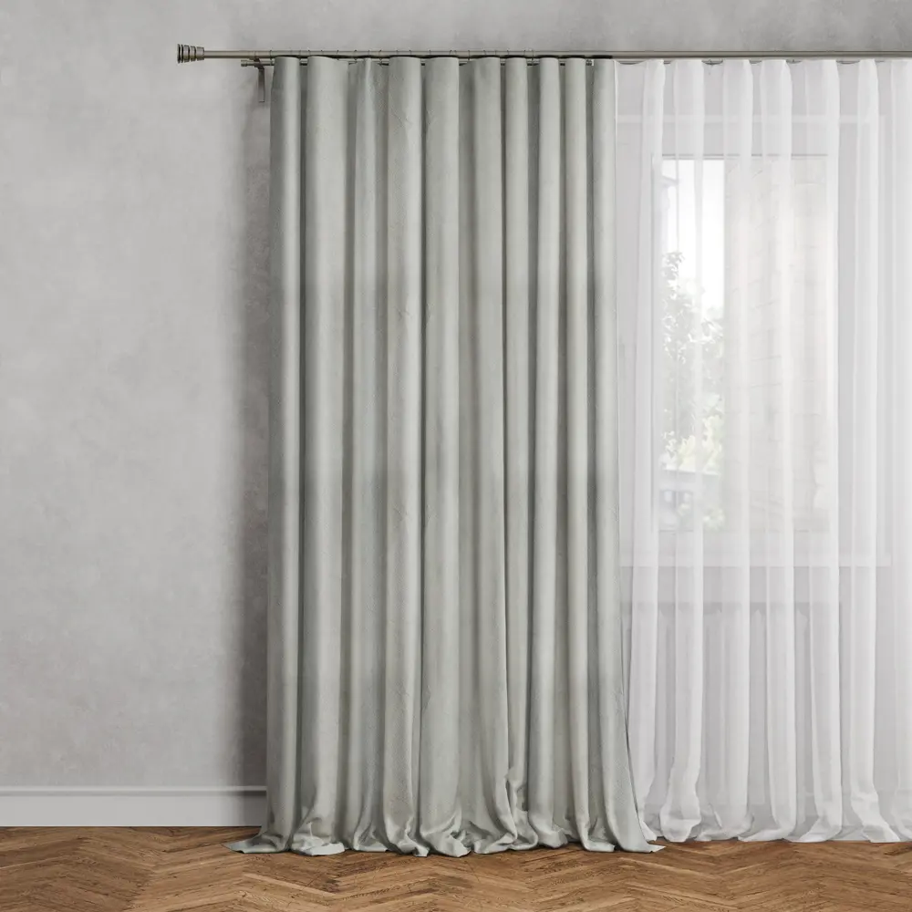 СТОЛИЦА ТЕКСТИЛЯ - Штора на ленте серый бархат 140x270 см для гостиной и спальни 89376359 STLM-1574886