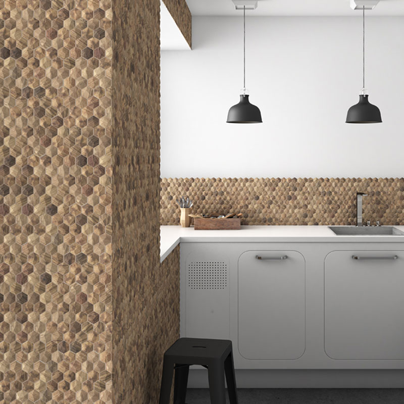 Гексагоны мечты: Мозаика Vidrepur Hexagon WOODS STP-ST251 INCOLOR - Вид №1