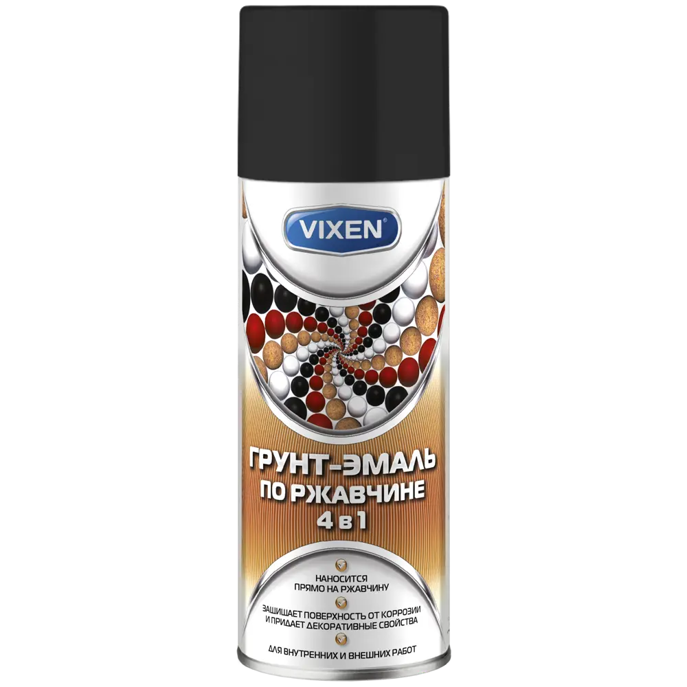 Грунт-эмаль по ржавчине Vixen-9005 520 мл 18820947 STLM-2137928  - Вид №1