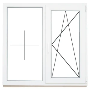 Окно пластиковое ПВХ Deceuninck двустворчатое 1160x1200 мм (ВхШ) однокамерный стеклопакет белый/белый