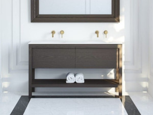 Деревянный двойной умывальник с ящиками