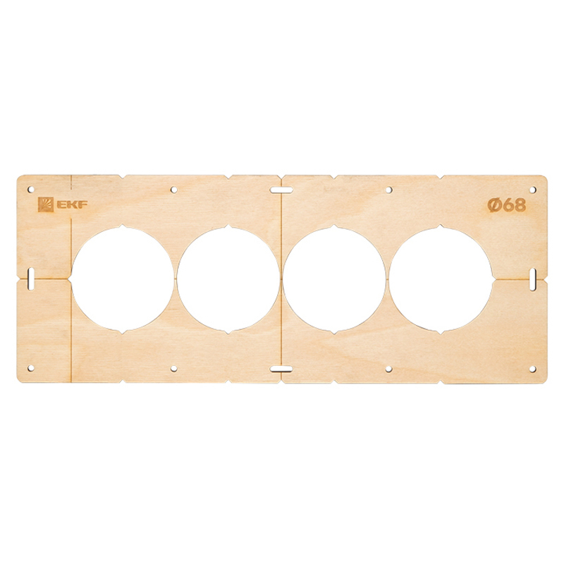Шаблон EKF для разметки подрозетников на 4 поста диаметром 68 мм 87092980 STLM-0073179