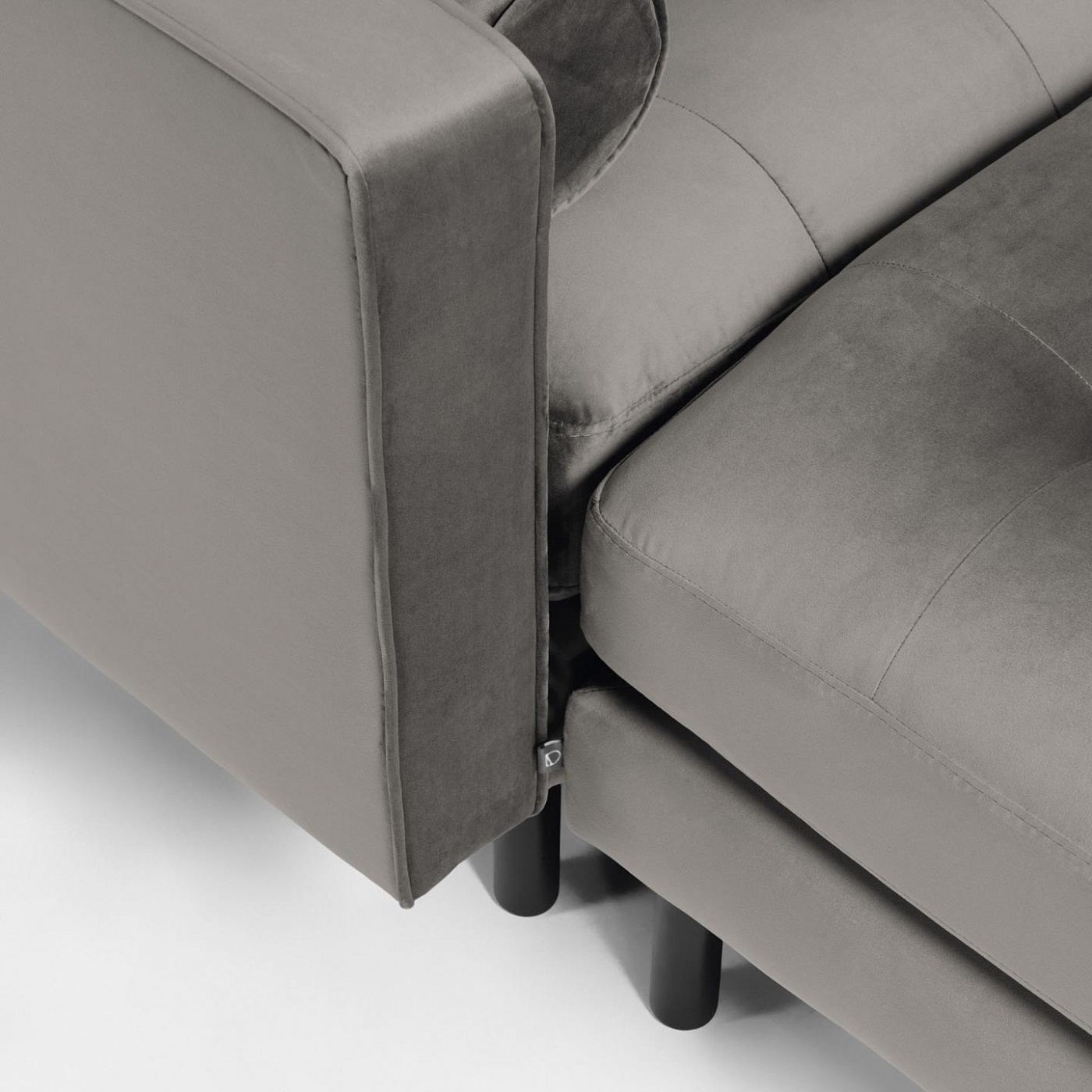 088083 BOGART Диван 2-местный серый бархат с пуфом 182 cm La Forma Debra - Вид №7
