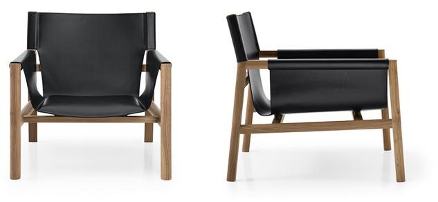 B&B Italia Кожаное кресло с подлокотниками  Pb77  - Вид №4