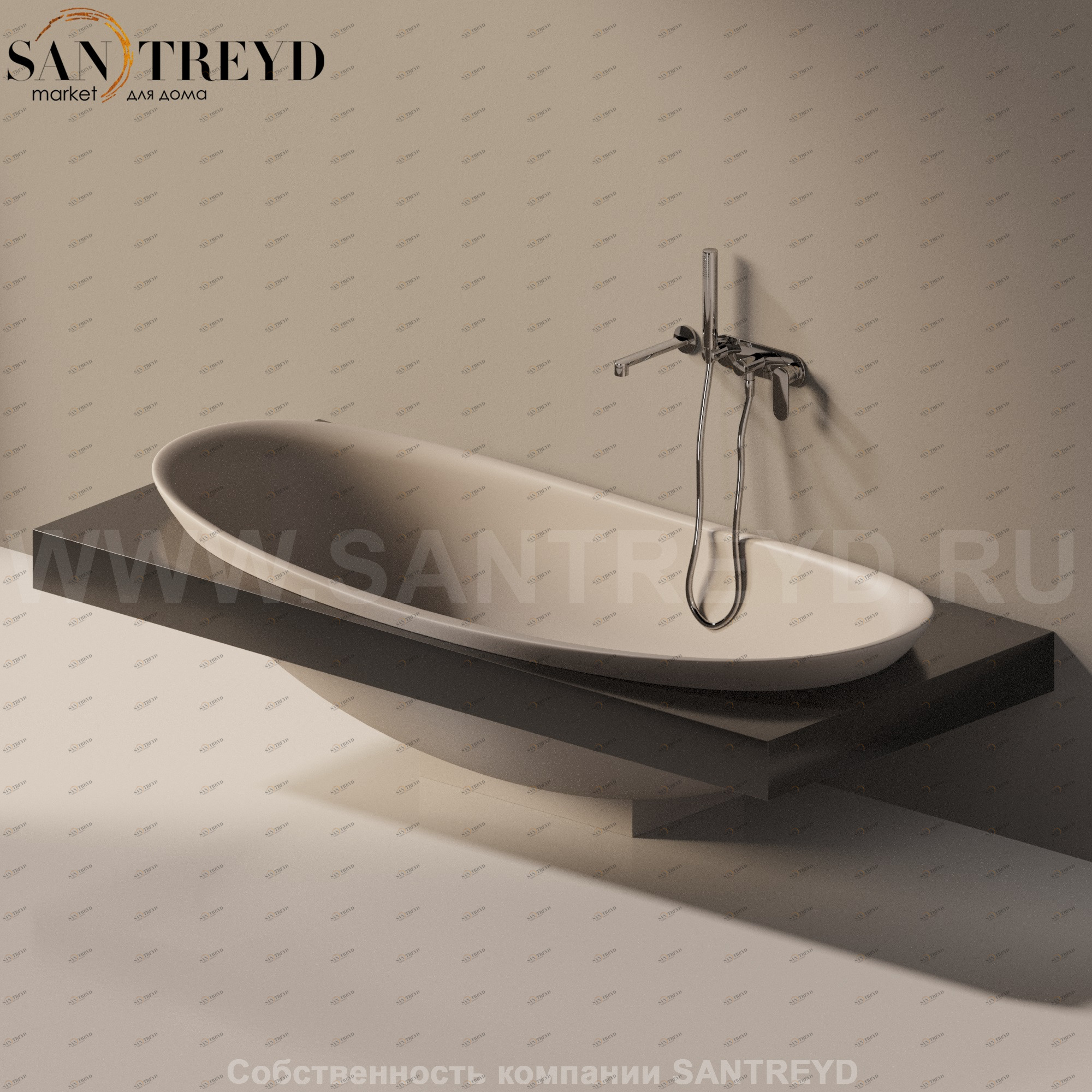 Flaminia IO e SI Ванна встроенная 193 см серая IOeSI84.1019 Ceramica Flaminia