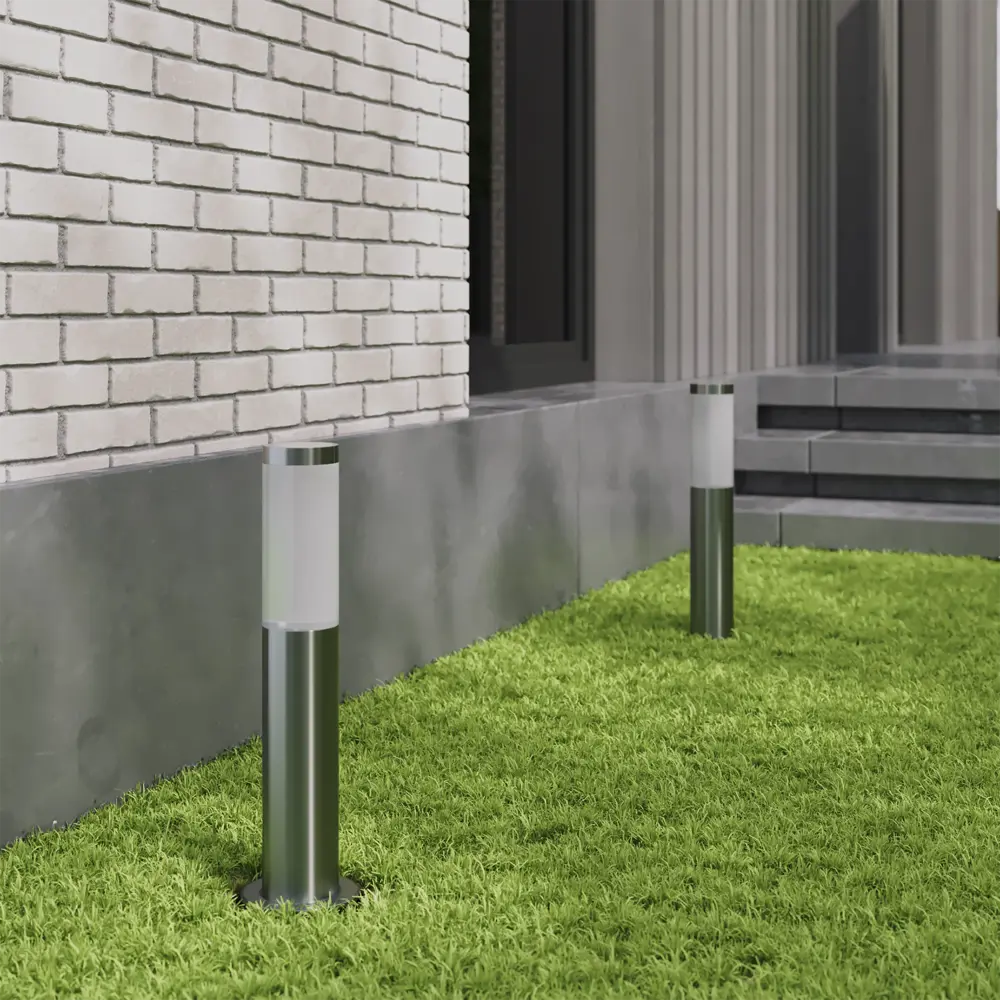 Маленький фонарный столб уличный Kreaforta Begnas 45 см цвет хром STLM-2159043 - Вид №1