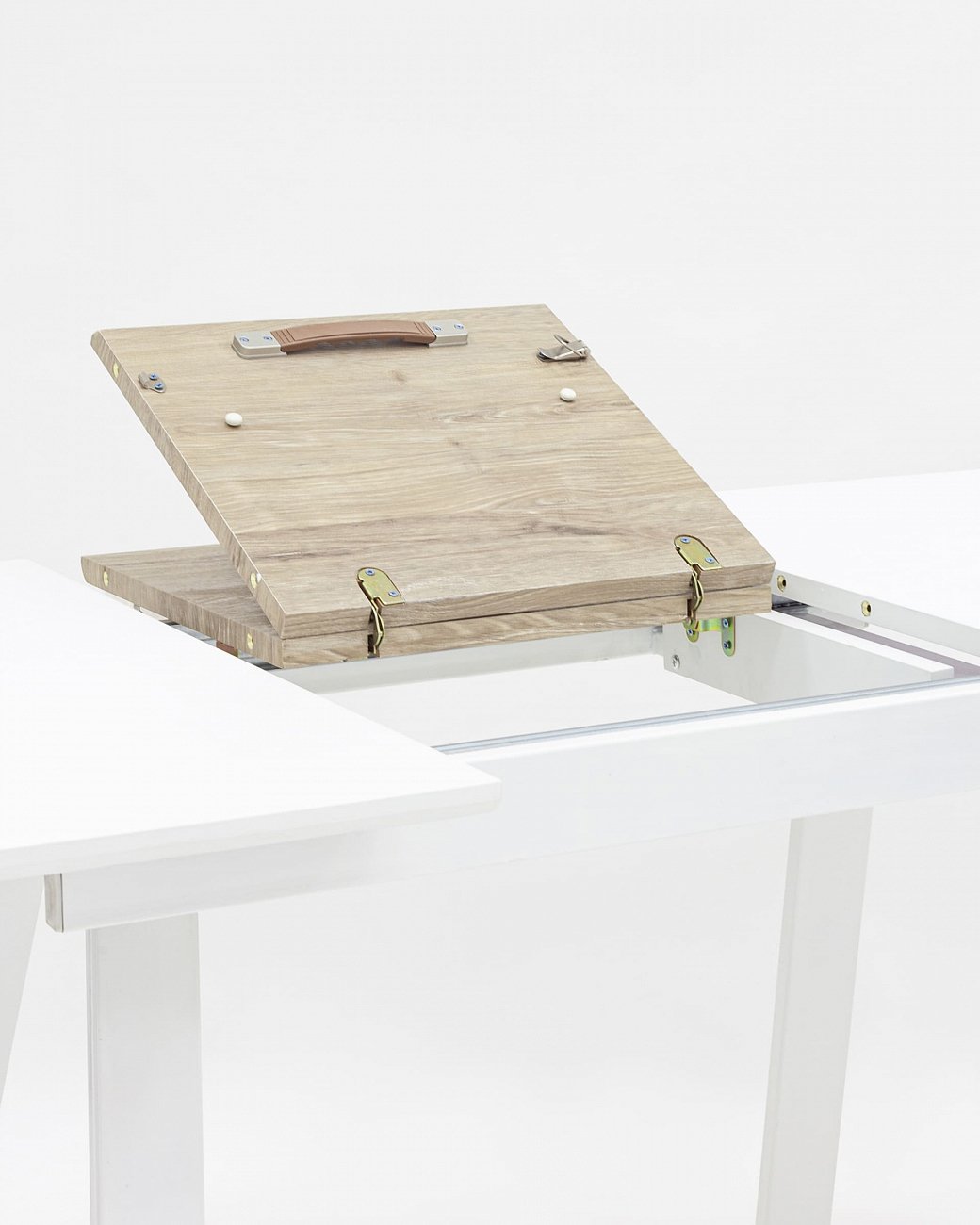 Обеденный стол раздвижной белый 120-160 см "Детройт" STOOL GROUP  00-3946082 Белый  - Вид №4