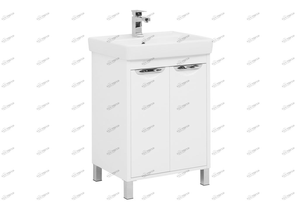 Тумба с раковиной Aquanet Гретта 60 New белый (2 дверцы) 0023357800185551