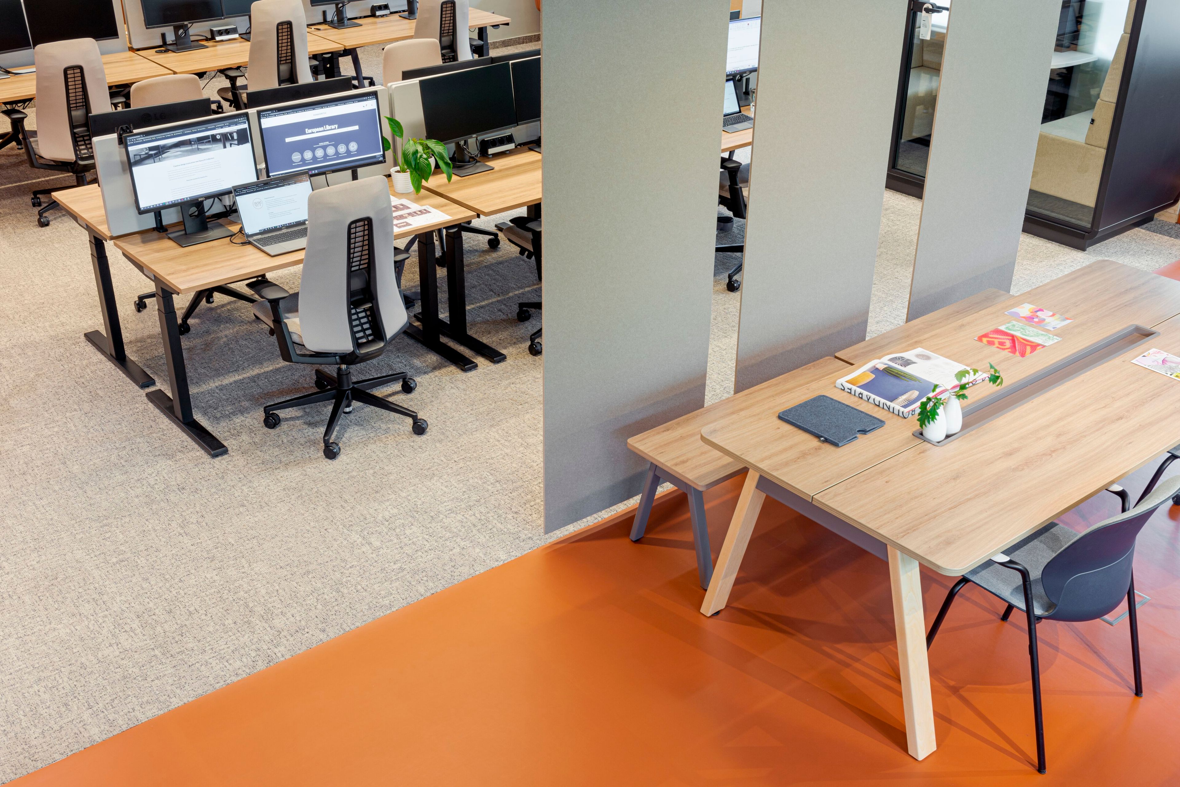 Модульный стол для совещаний из меламина с системой люверсов Haworth Intuity ARCH-00037737 - Вид №1