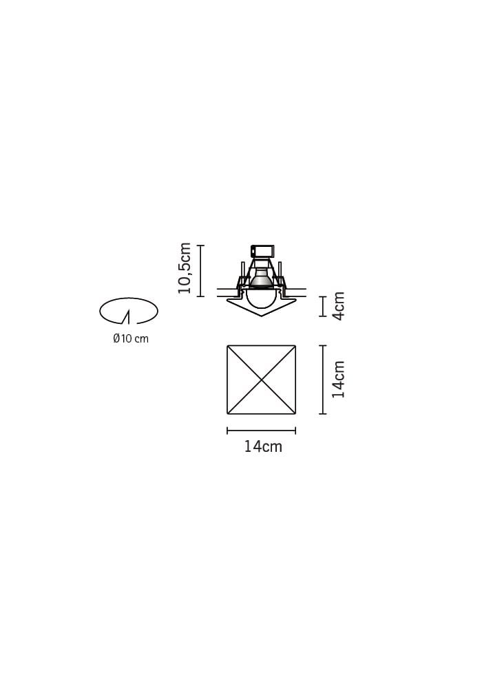 Кристалл утопленный прожектор для столешницы Fabbian точечные светильники ARCH-00135842 - Вид №2
