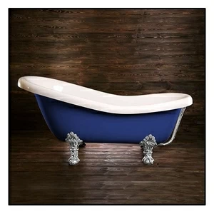 Ванна Akcjum Rectime 175 WR-01-05-Ch-C овальная синяя с хромированными ножками