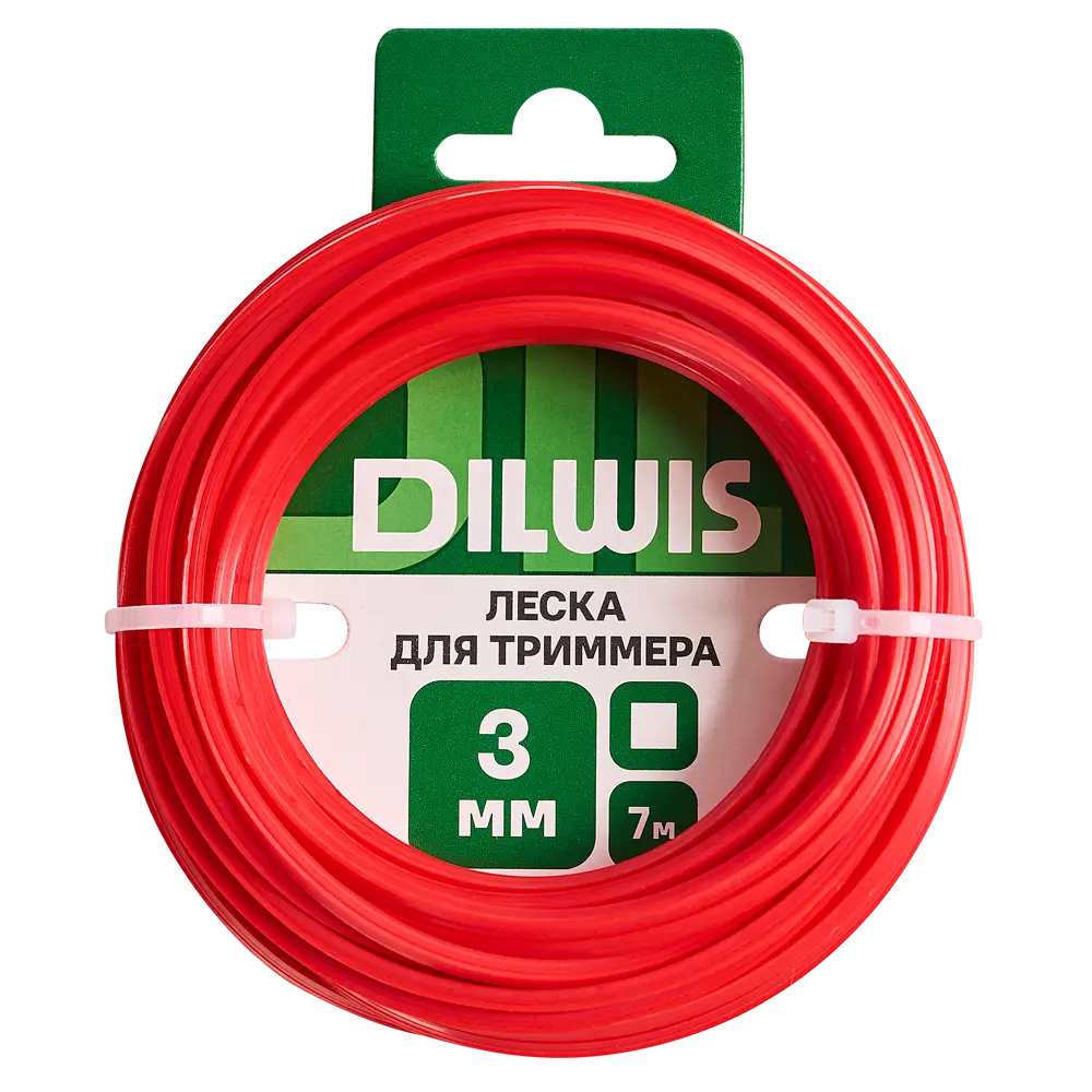 Леска DILWIS 3 мм 7 м квадратная цвет красный STLM-2128666