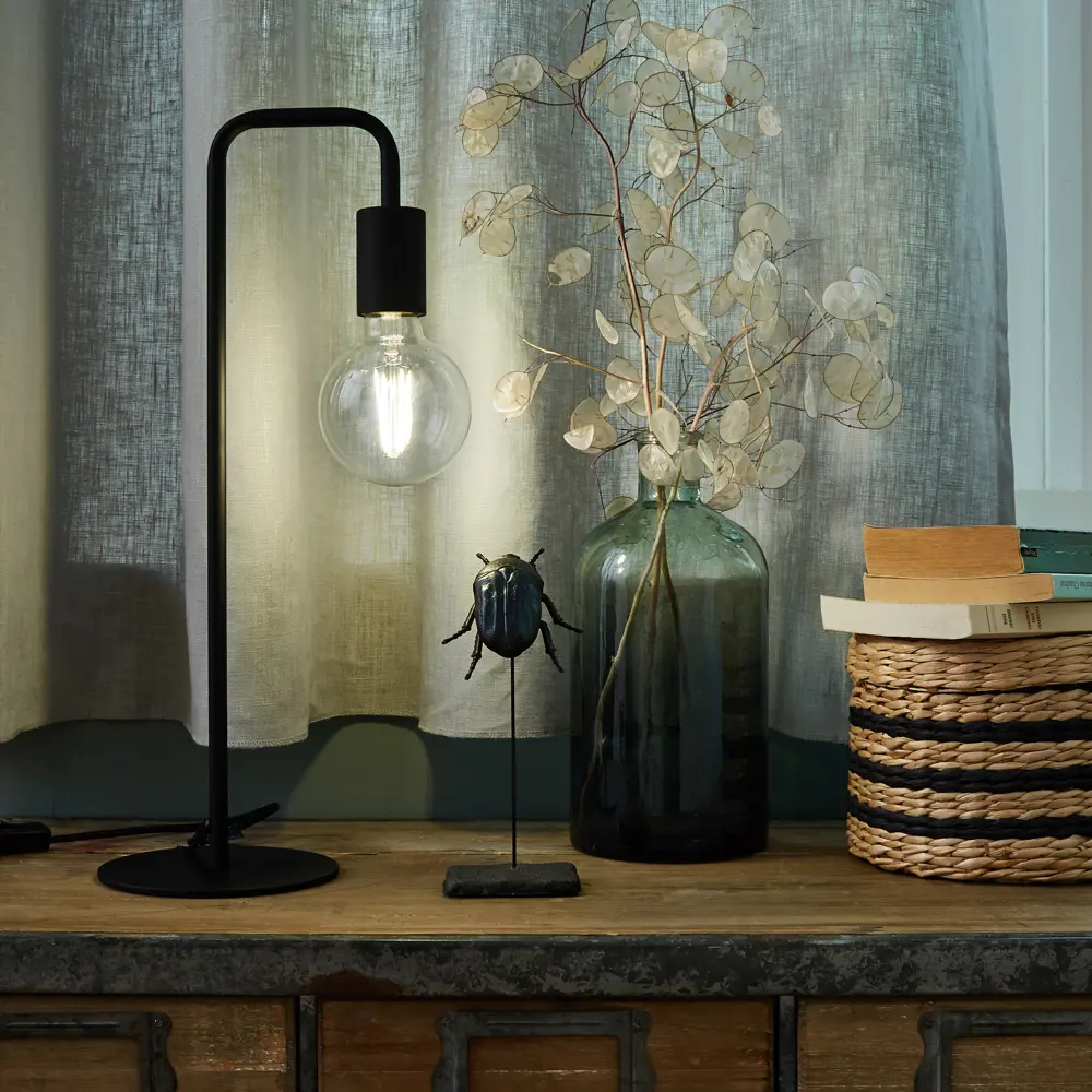 Настольная лампа INSPIRE Lina - минимализм в черном металле 86493627 STLM-1326138 - Вид №1