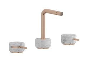 Смеситель для биде на 3 отверстия с донным клапаном WE ARE IB mm393sr_1 Brushed Rose Gold Marmo