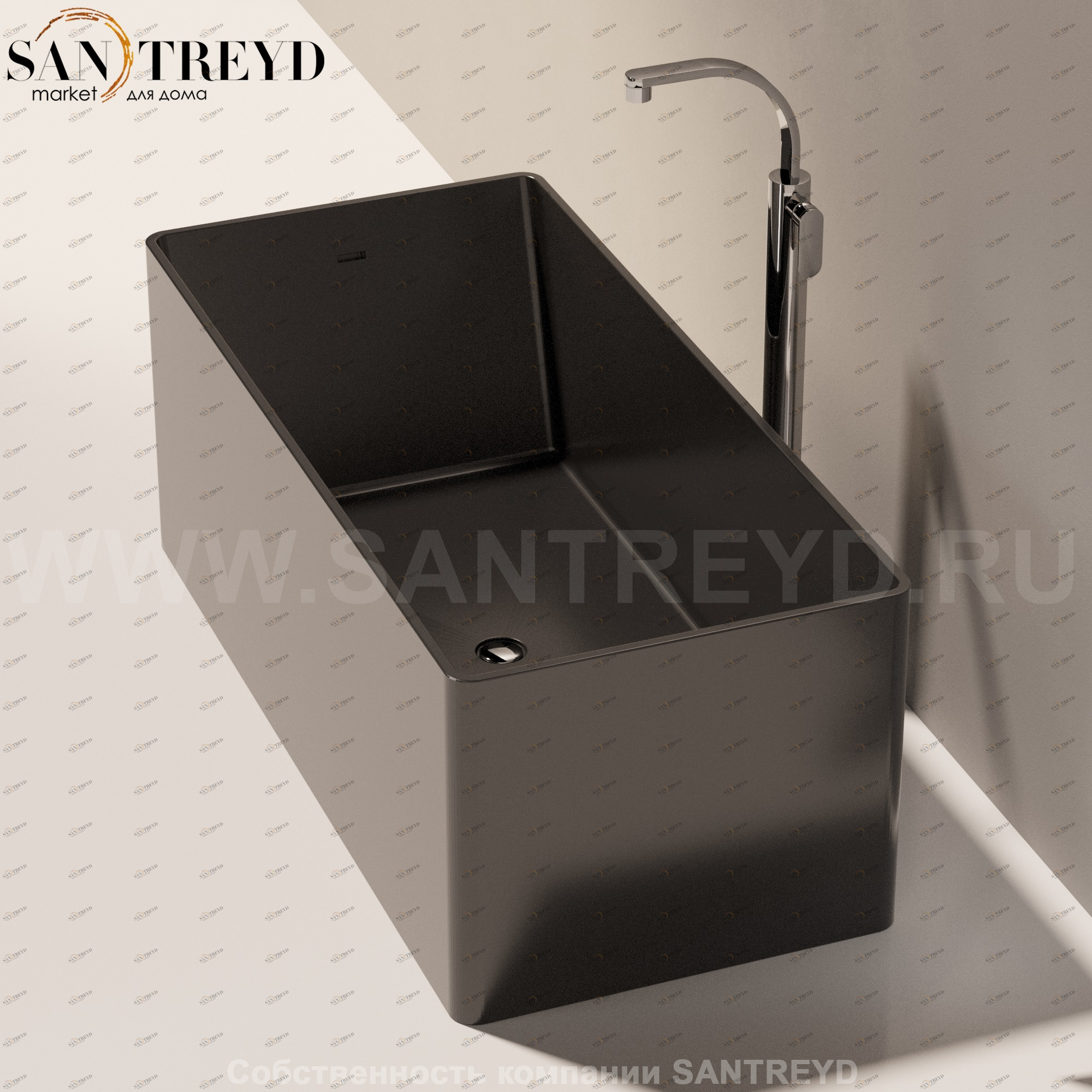 Flaminia WASH Ванна свободностоящая 150 см черная MW150.9017 Ceramica Flaminia MW1509017