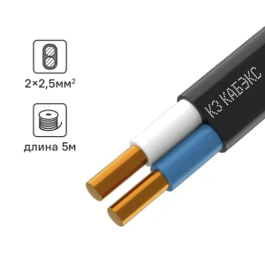 Электрический кабель Кабэкс ВВГ-Пнг(A)-LS 2x2.5 5 м