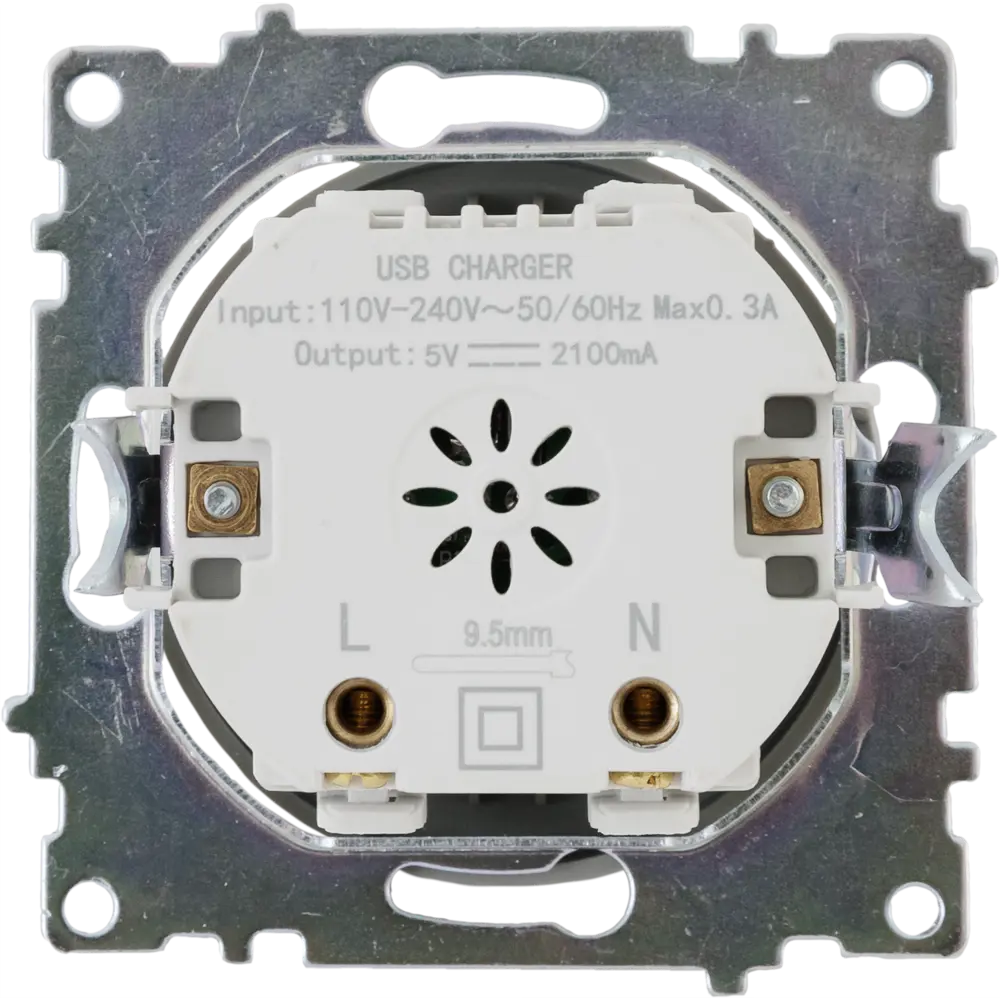 Розетка Onekeyelectro USB двойная встраиваемая с подсветкой цвет серый Florence STLM-2116906 - Вид №4