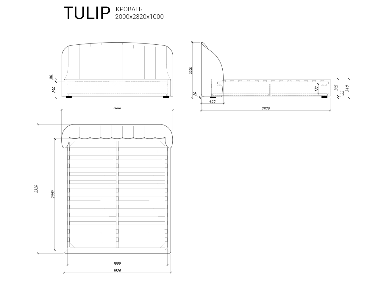 IThe IDEA кровать TULIP 318 Santreyd sun-id-1036844 - Вид №9
