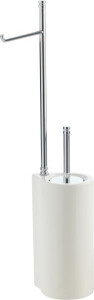 972(24) Stil Haus Hashi, cтойка: бумагодержатель + ерш керамический, цвет белый матовый - белая керамика