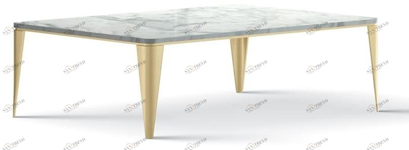 Carpanese Home Низкий прямоугольный журнальный столик с мраморной столешницей Contemporary 7340
