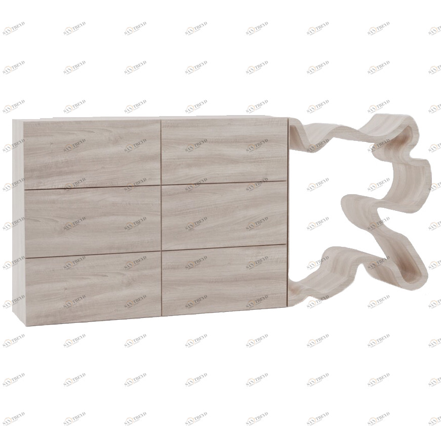 Комод с 6 ящиками беленый дуб "Пень тонкий" от Odingeniy ODINGENIY ДИЗАЙНЕРСКИЕ, КОМОДЫ "ПЕНЬ" ОТ ODINGENIY 178424 Белый 