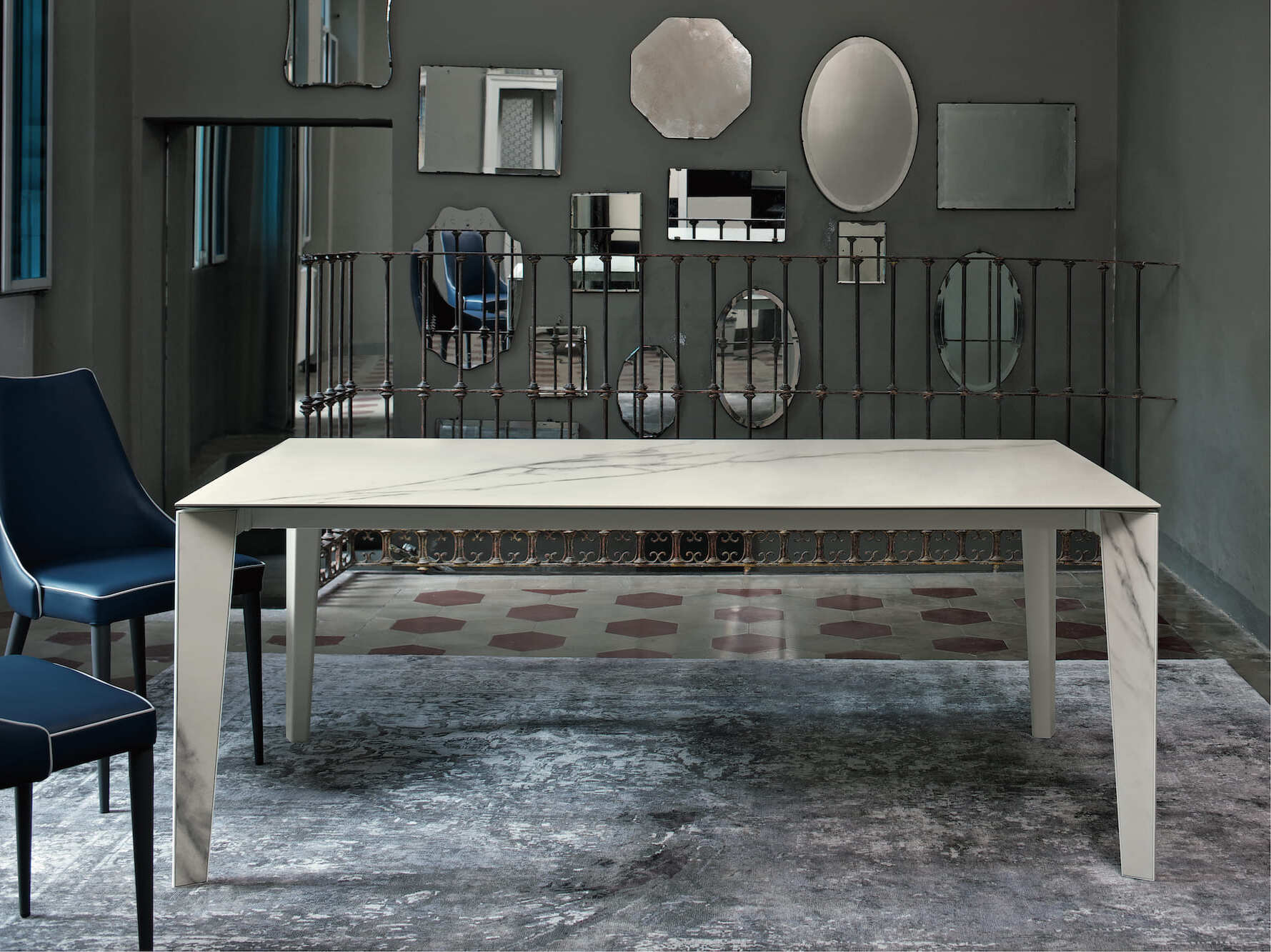 Прямоугольный выдвижной стол из стали и хрусталя Bontempi Casa SENSO ARCH-00081722 - Вид №6