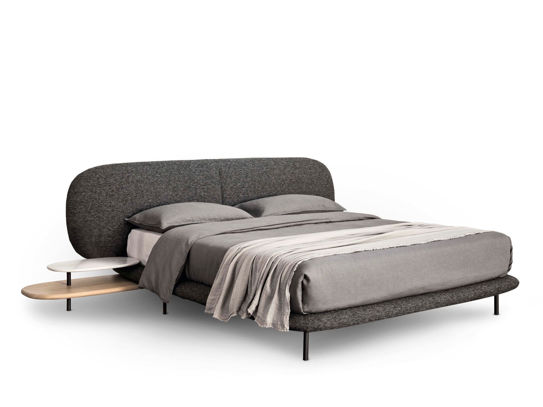 Мягкая кровать из ткани с мягким изголовьем Alf DaFrè Neyõ ARCH-00100012