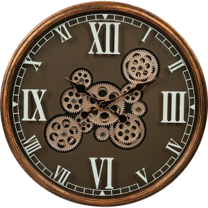 Часы настенные Dream River Шестеренки GH61293 круглые МДФ цвет коричневый бесшумные ø44