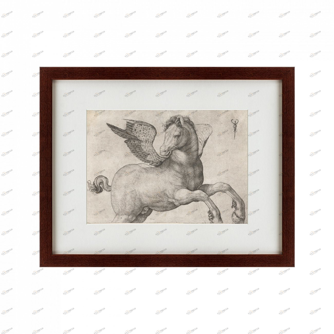 Картина в раме 60х47 см Pegasus Sketch, 1500 КАРТИНЫ В КВАРТИРУ  135676 Серый 
