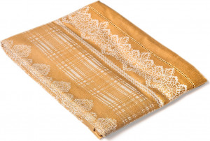 10610786 Яковлевский жаккард Скатерть прямоугольная Яковлевский Жаккард Кружева 170х240см бежевая, полулен Ткань