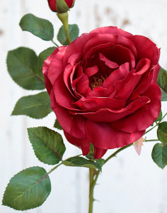 3369 444 a2 Искусственная роза, 1 цветок, 1 бутон, 43 см, красная H-andreas