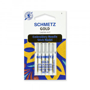 130/705H-ET Иглы для быт. шв. машин Иглы для вышивки Gold, титаниум 5 шт №75 Schmetz