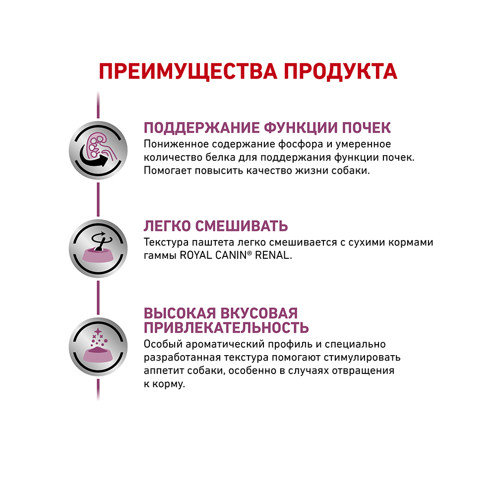 Т0023178 Корм для собак Vet Diet Renal при хронической почечной недостаточности, свинина конс. 410г ROYAL CANIN  - Вид №2