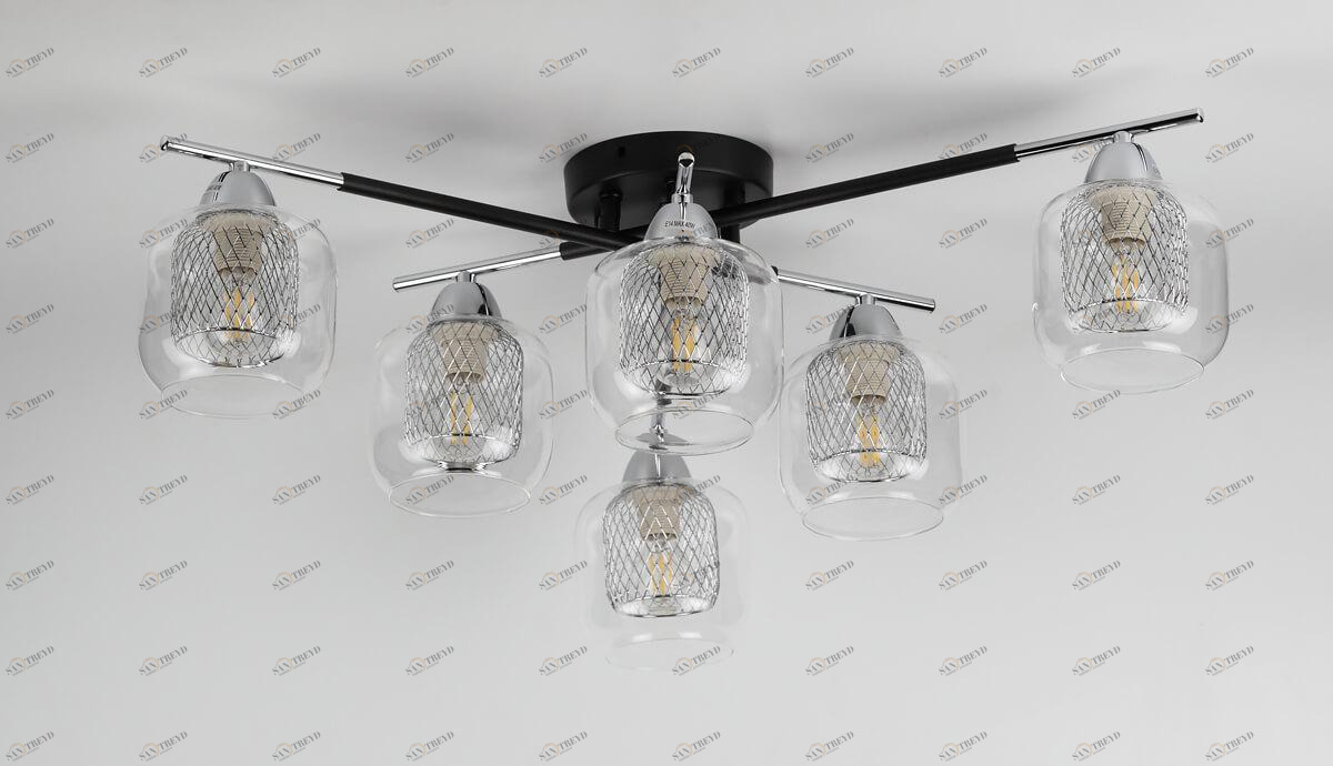 Потолочная люстра Rivoli Multistrato 3024-306 RIVOLI MULTISTRATO 336924 Хром;прозрачный 