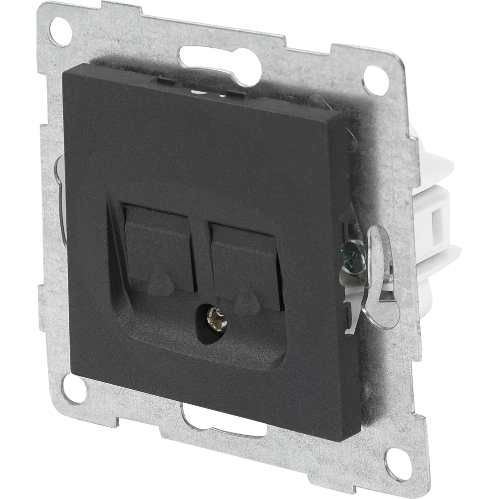 Телефонная розетка GUSI Electric двойная встраиваемая графит 83864450 Ugra STLM-0045228